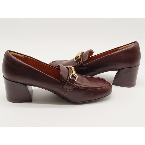 Sofft Shoes Womens Size 8 Brown Leather Loafer Block Heel Horsebit Comfort - Picture 7 of 11